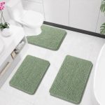 Buganda Bathroom Rugs 30x20, Quick Dry Machine Washable Chenille Bath Mats with Rubber Backing, Grey - Image 75