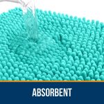Buganda Bathroom Rugs 30x20, Quick Dry Machine Washable Chenille Bath Mats with Rubber Backing, Grey - Image 94