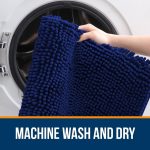 Buganda Bathroom Rugs 30x20, Quick Dry Machine Washable Chenille Bath Mats with Rubber Backing, Grey - Image 15