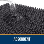 Buganda Bathroom Rugs 30x20, Quick Dry Machine Washable Chenille Bath Mats with Rubber Backing, Grey - Image 30