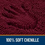 Buganda Bathroom Rugs 30x20, Quick Dry Machine Washable Chenille Bath Mats with Rubber Backing, Grey - Image 60