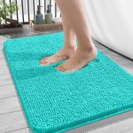 Buganda Bathroom Rugs 30x20, Quick Dry Machine Washable Chenille Bath Mats with Rubber Backing, Grey - Image 90