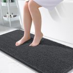 Buganda Bathroom Rugs 30x20, Quick Dry Machine Washable Chenille Bath Mats with Rubber Backing, Grey - Image 26