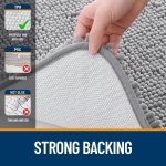 Buganda Bathroom Rugs 30x20, Quick Dry Machine Washable Chenille Bath Mats with Rubber Backing, Grey - Image 7