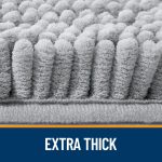 Buganda Bathroom Rugs 30x20, Quick Dry Machine Washable Chenille Bath Mats with Rubber Backing, Grey - Image 69