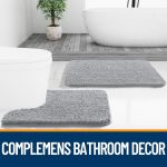 Buganda Bathroom Rugs 30x20, Quick Dry Machine Washable Chenille Bath Mats with Rubber Backing, Grey - Image 73